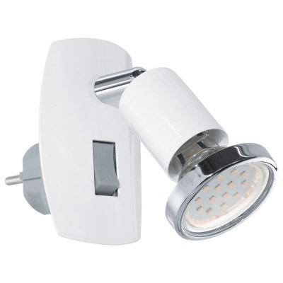 White plug in wall light metal, Alejandra, with switch
