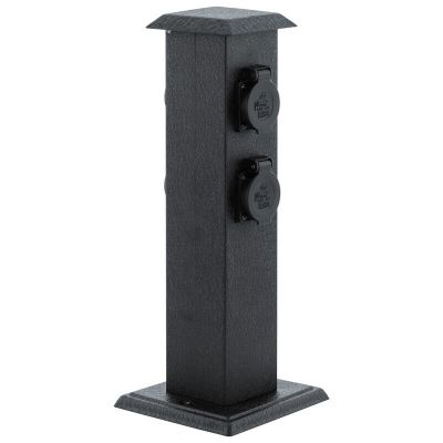 Alek outdoor plastic socket black IP44