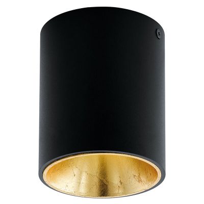 Golden modern flush ceiling light aluminium, Dahne, 3W, 3000K LED