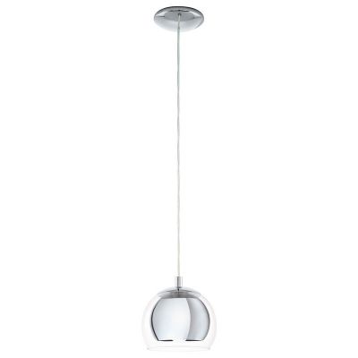 Chrome design pendant light glass, Iroma