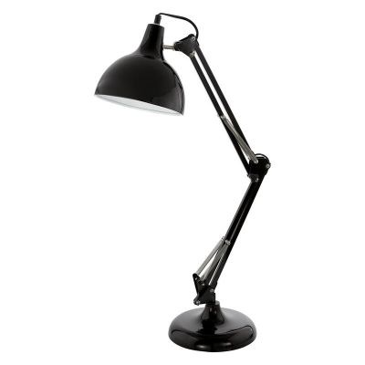 Black industrial desk lamp metal, Josha, with switch