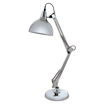 Chrome industrial desk lamp metal, Josha, with switch