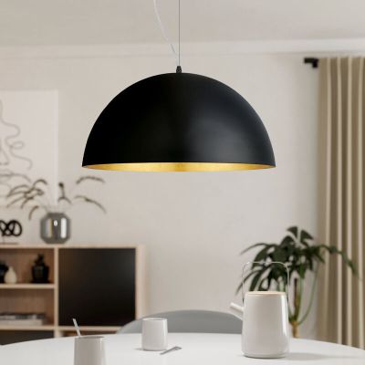Golden modern dome pendant light metal, Geneva