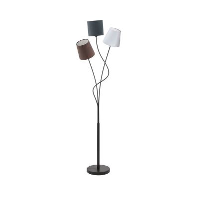 Black rustic floor lamp fabric, Anabel, with switch