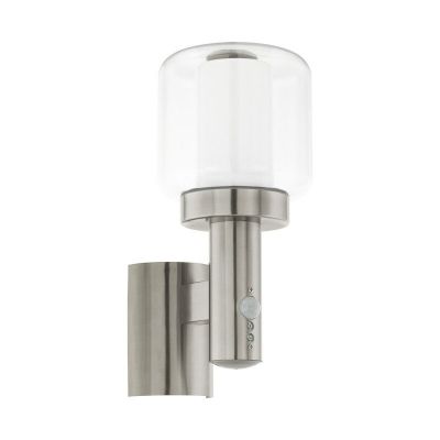 Silver outdoor wall light with motion sensor glass, Anco, IP44