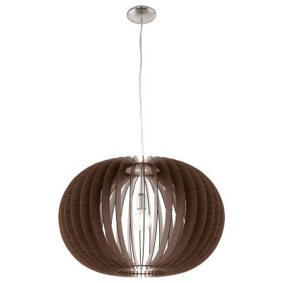Brown rustic pendant light wood, Kiran