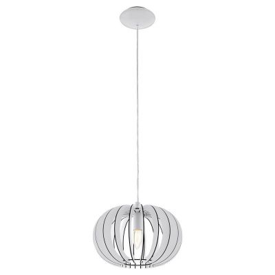 White rustic pendant light wood, Kiran