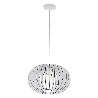 White rustic pendant light wood, Kiran