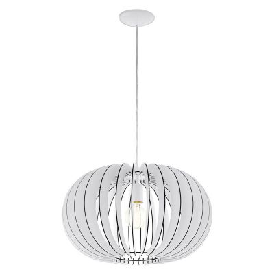 White rustic pendant light wood, Kiran