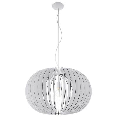 White rustic pendant light wood, Kiran