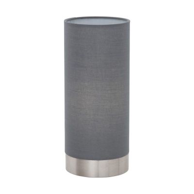 Grey modern table lamp fabric, Abano, with touch dimmer