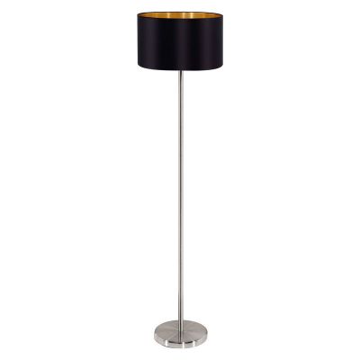 Golden modern floor lamp fabric, Terme, with switch
