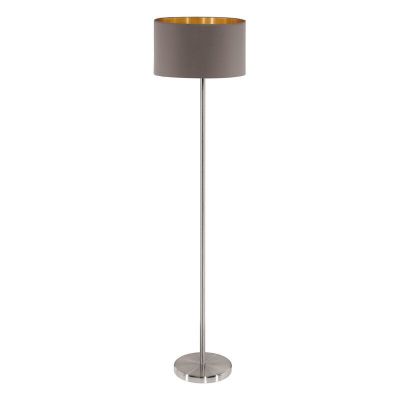 Brown modern floor lamp fabric, Terme, with switch