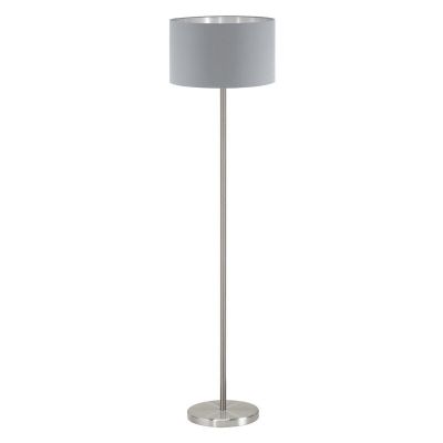 Grey modern floor lamp fabric, Terme, with switch