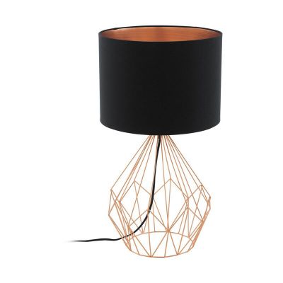 Copper modern table lamp fabric, Anieke, with switch