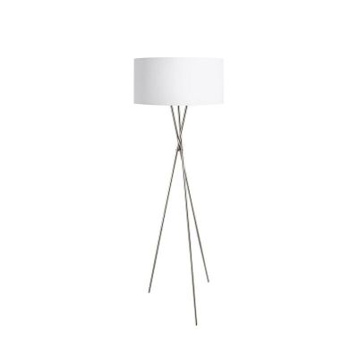 White modern tripod floor lamp fabric, Anuschka, with switch