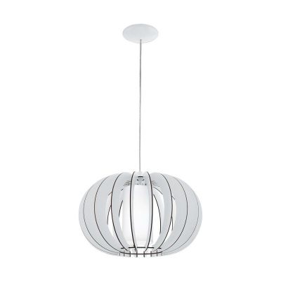White rustic pendant light wood, Kiran