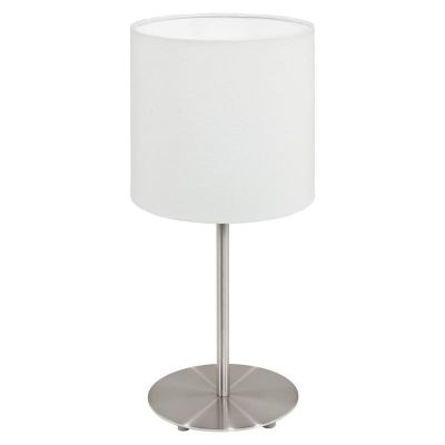 White modern table lamp fabric, Abano, with switch