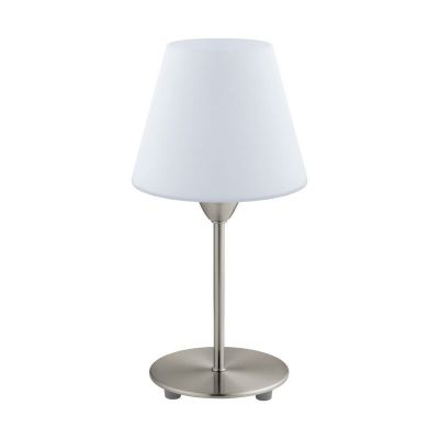 Nickel modern table lamp glass, Asiye, with switch