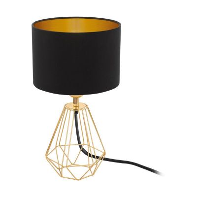 Brass design table lamp fabric, Acri, with switch