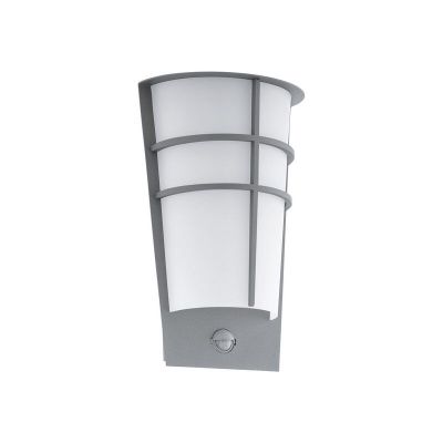 Silver outdoor wall light with motion sensor plastic, Bastiaan, IP44