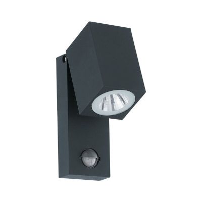 Anthracite outdoor wall light with motion sensor aluminium, Davey, IP44