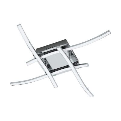 Chrome modern flush ceiling light aluminium, Yorian, 5W, 3000K LED