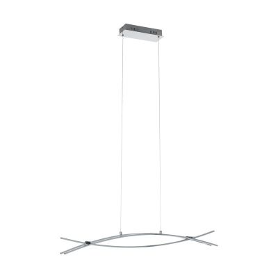 Chrome modern pendant light aluminium, Josua, 9W, 3000K LED