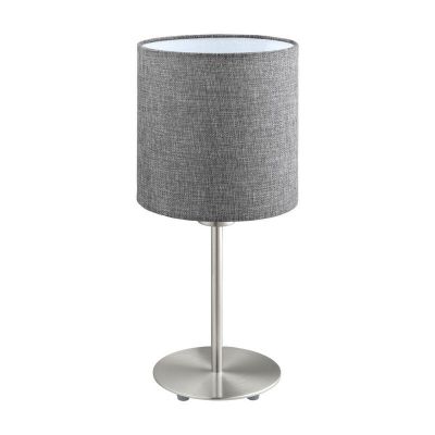 Grey modern table lamp fabric, Abano, with switch