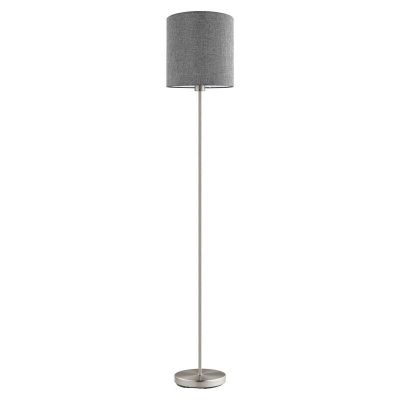 Grey modern floor lamp fabric, Abano, with switch