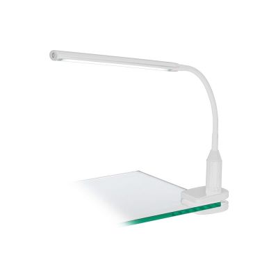 White modern clip on light plastic, Brennan, 4W, 4000K LED, with switch