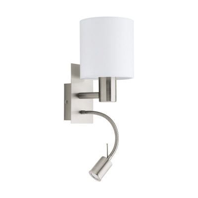 White modern wall light fabric, Abano, with switch