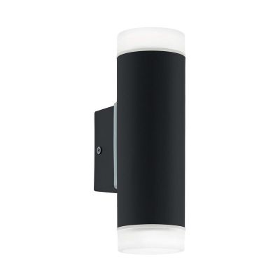 Black modern up down wall light plastic, Marlies, IP44