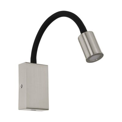 Nickel modern wall light plastic, Cafer, 4W, 3000K LED, with switch