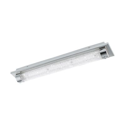 Chrome design ceiling light glass, Iris, 19W, 4000K LED, IP44