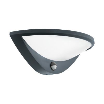 Anthracite outdoor wall light with motion sensor aluminium, Ryan, IP44