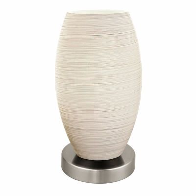 Nickel design table lamp steel, Angelino, with switch