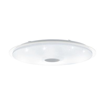 Transparent flush ceiling light steel, Dunya, 80W, adjustable light colour LED