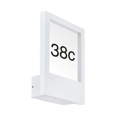 White modern illuminated house number aluminium, Jovan, IP44