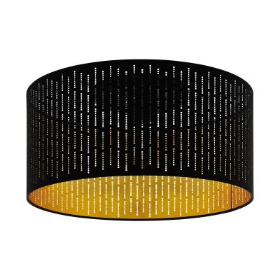 Black modern flush ceiling light steel, Yori