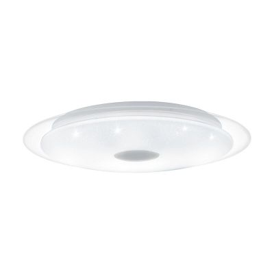 Transparent flush ceiling light steel, Dunya, 24W, adjustable light colour LED