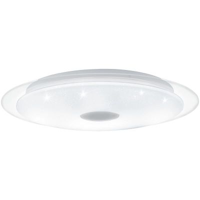 Transparent flush ceiling light steel, Dunya, 36W, adjustable light colour LED