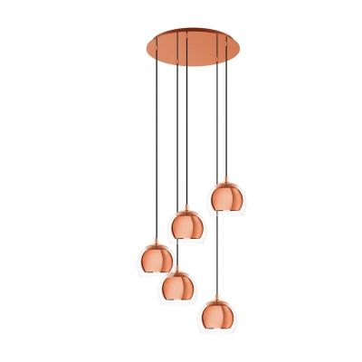 Copper design pendant light glass, Iroma