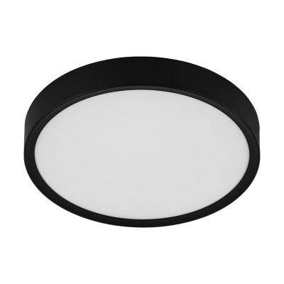 Black modern flush ceiling light plastic, Jouk, 16W, 3000K LED