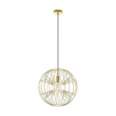 Yellow industrial pendant light steel, Josiah