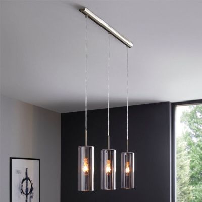 Grey pendant light smoke glass, Tino