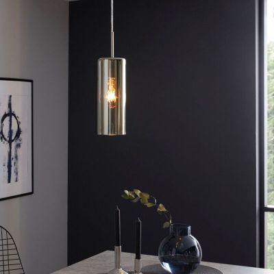 Nickel design pendant light glass, Tino