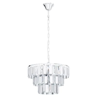 Chrome design pendant light crystal, Nikay