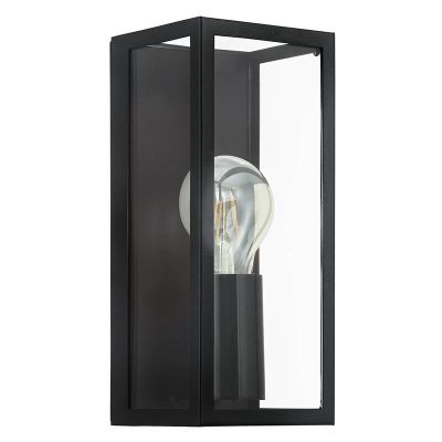 Black modern bathroom wall light glass, Amadou, IP44