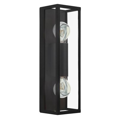 Black modern bathroom wall light glass, Amadou, IP44